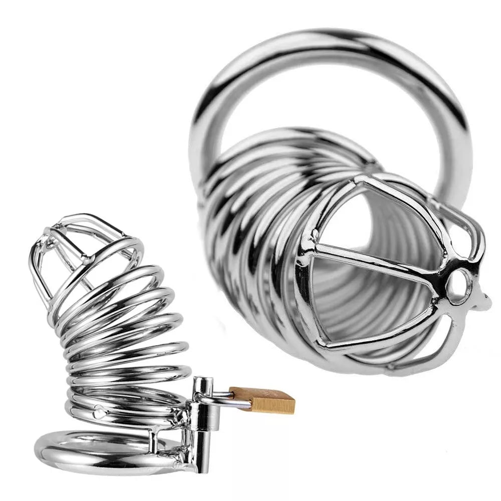 Penis Cock Cage Chastity Device Male Men Cock Lock Trainer Stainless Steel