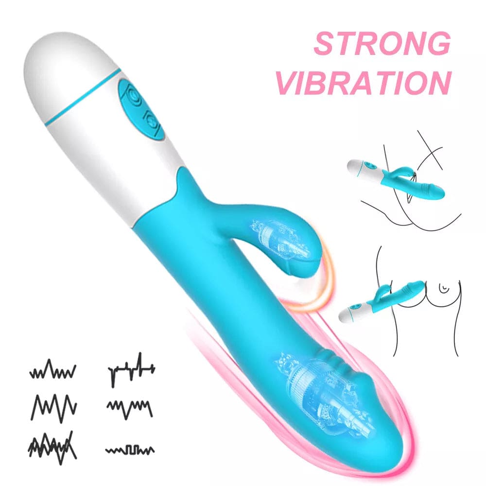 Rabbit Vibrator G-spot Dildo Vibe Waterproof Massager Sex Toy for Women Female