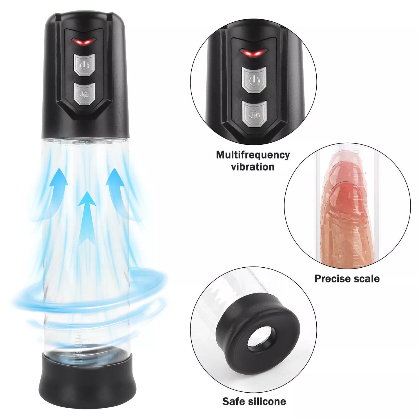 Updated Vacuum Electric Penis Pump Male Men Dick Enlarger ED Battery Operated