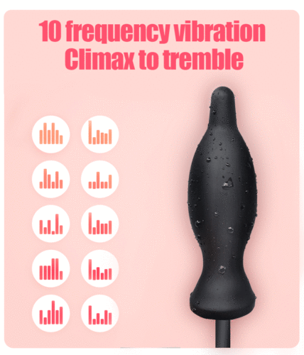 Vibrating 10 Speed Inflatable Anal Butt Plug Vibrator Dildo G-spot Massager Sex - Yourlovelychoices