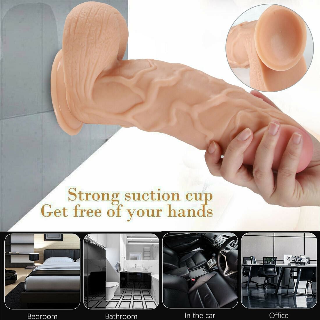 10" Big Fatty Realistic Dildo Wide Penis Suction Cup Flesh No Vibrate 25cm DICK - Yourlovelychoices