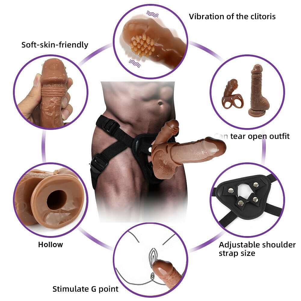 Hollow Solid Strap On Dildo Harness Vibrator Anal Plug Sex Toys for Male Couple - Yourlovelychoices