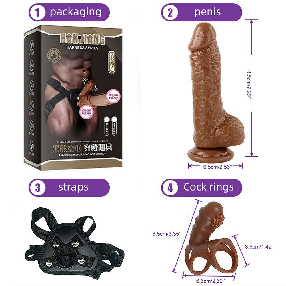 Hollow Solid Strap On Dildo Harness Vibrator Anal Plug Sex Toys for Male Couple - Yourlovelychoices