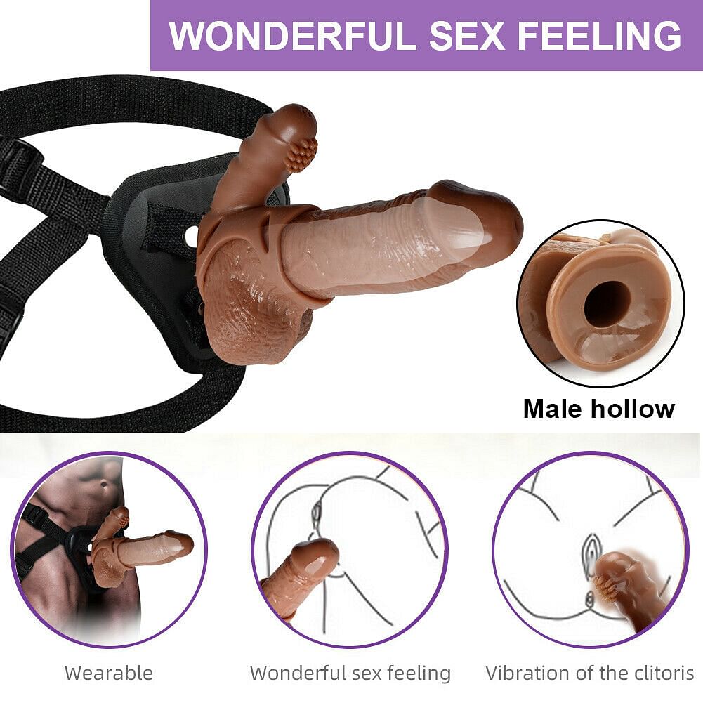 Hollow Solid Strap On Dildo Harness Vibrator Anal Plug Sex Toys for Male Couple - Yourlovelychoices