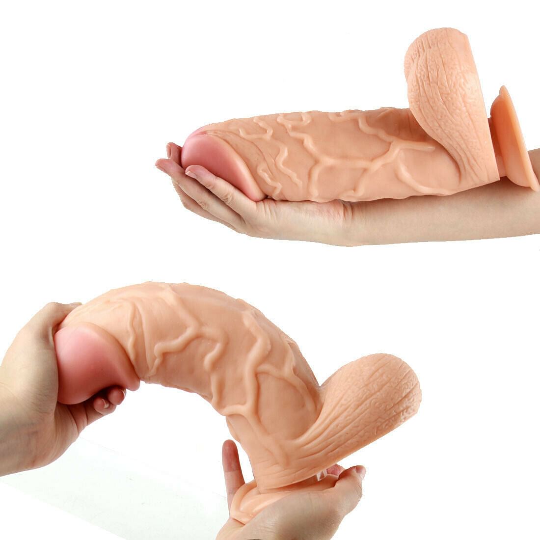 10" Big Fatty Realistic Dildo Wide Penis Suction Cup Flesh No Vibrate 25cm DICK - Yourlovelychoices