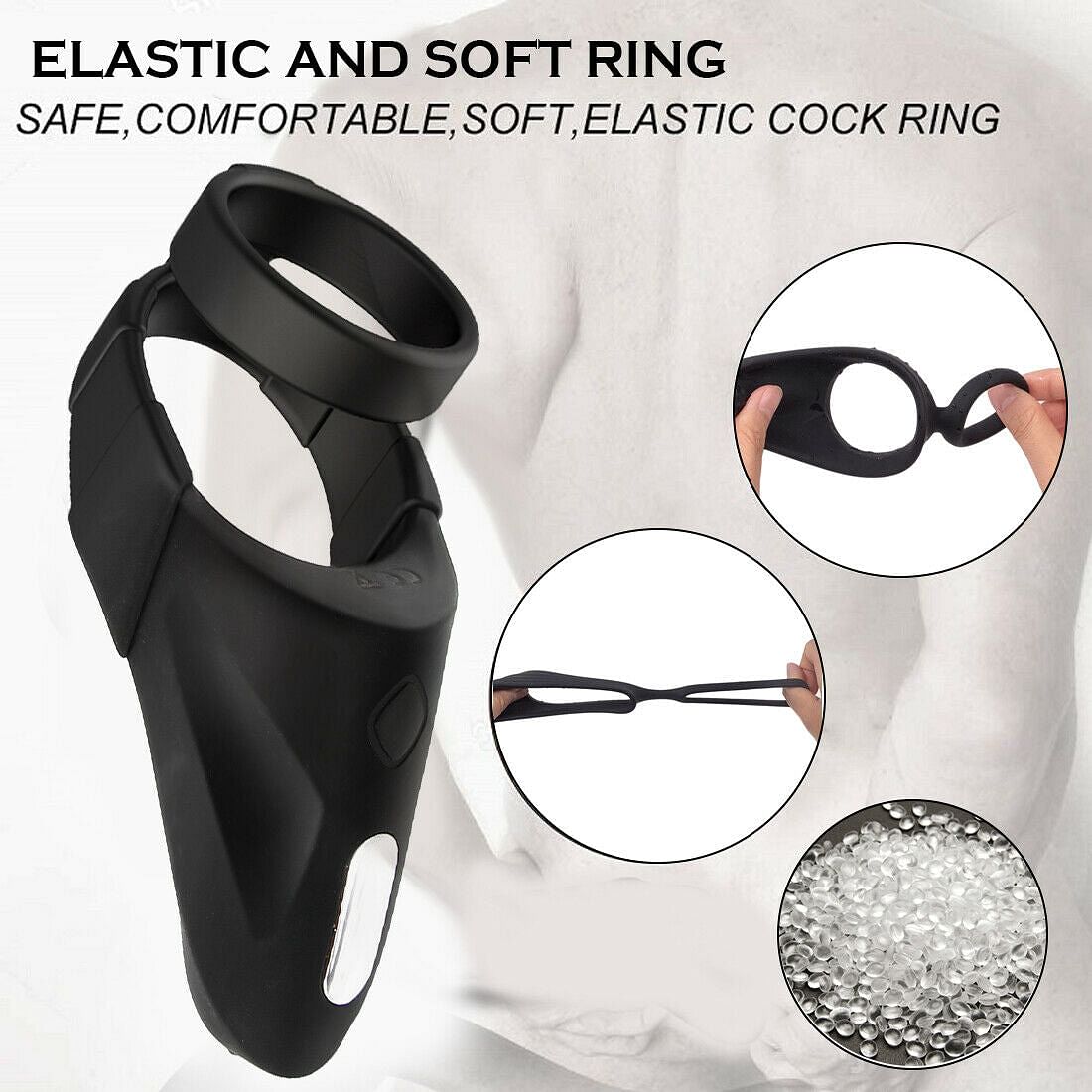 Strong Vibrating Penis Balls Ring Cock GLANS Trainer Male Masturbator Vibrator - Yourlovelychoices