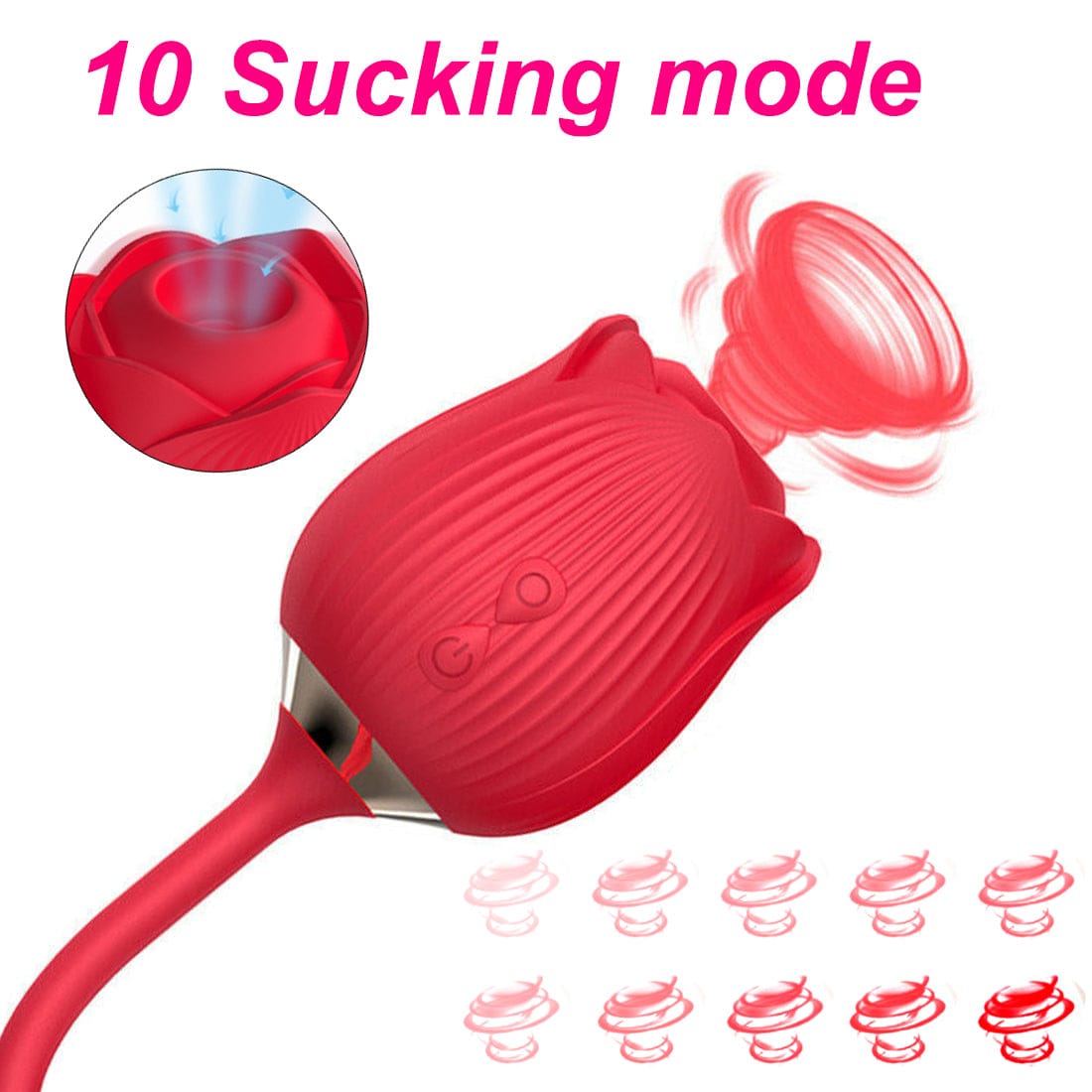 Telescopic Clit Pump Sucking Rose Vibrator G-Spot Dildo Adult Sex Toys for Women - secretera