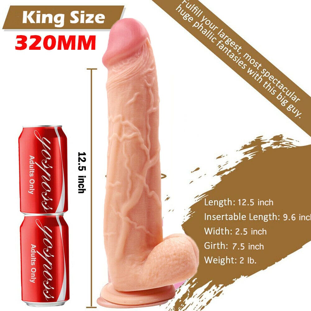 Big Bigger Dildo 12" Inch Huge Penis Cock Realistic Suction Cup Adults Sex Toys - secretera