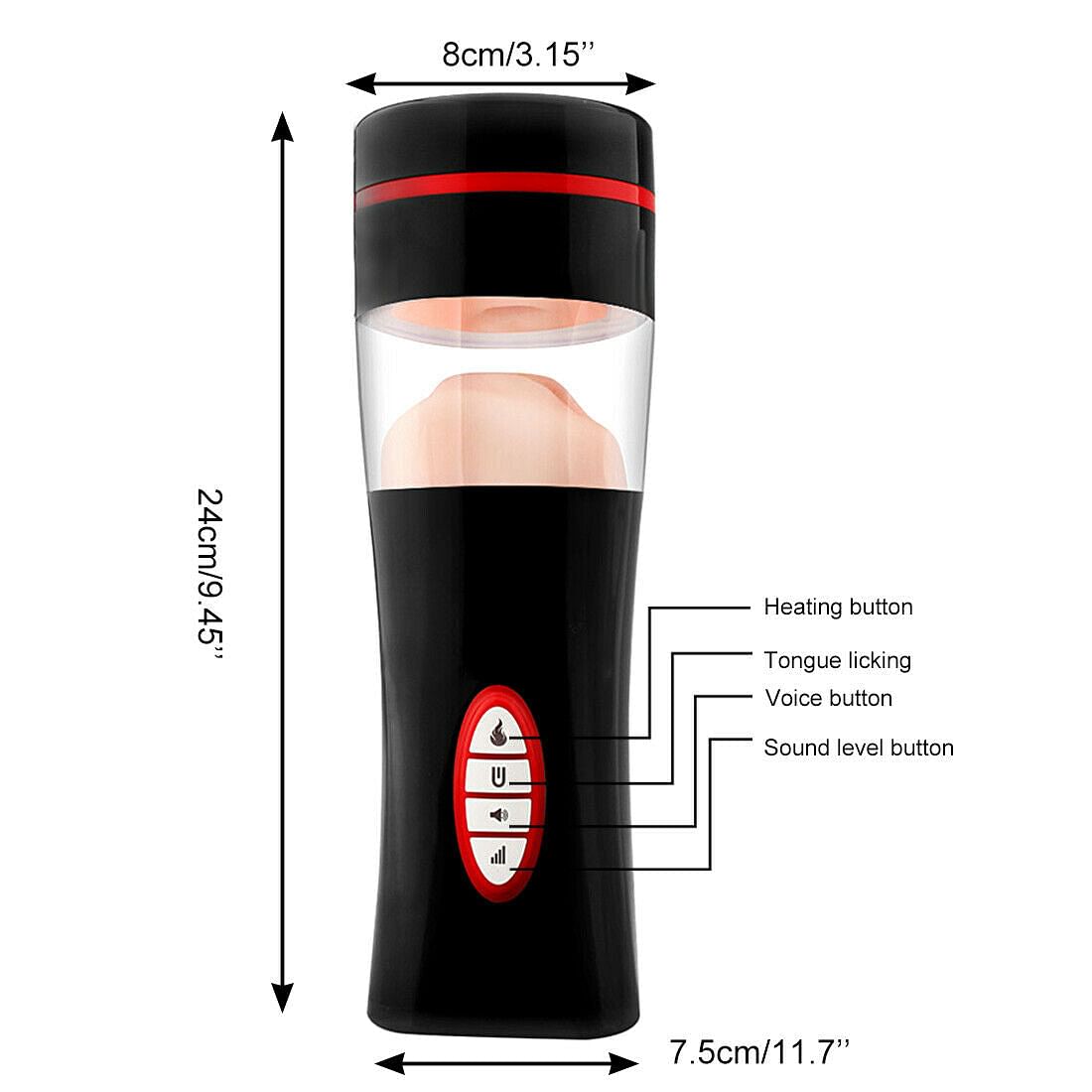 Vibrating Male Penis Mouth Tongue Masturbator Cup Massager Sex Toys Blowjob - Yourlovelychoices