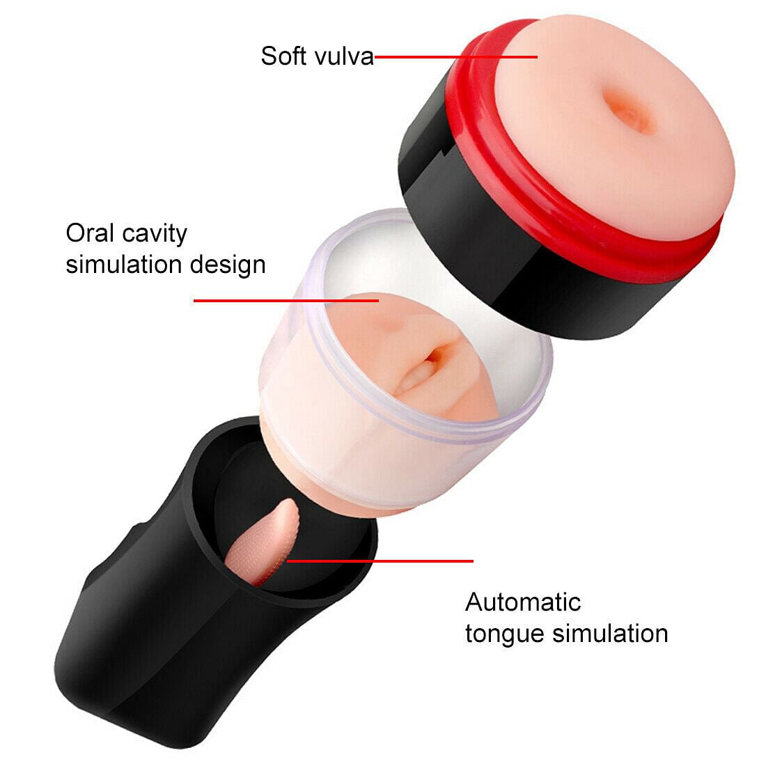 Vibrating Male Penis Mouth Tongue Masturbator Cup Massager Sex Toys Blowjob - Yourlovelychoices