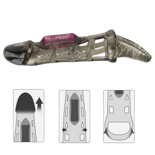 Vibrating Penis Enhancing Sleeve Cock Ring Delay Aid Clit Sex Toys Vibrator - yourlovelychoices