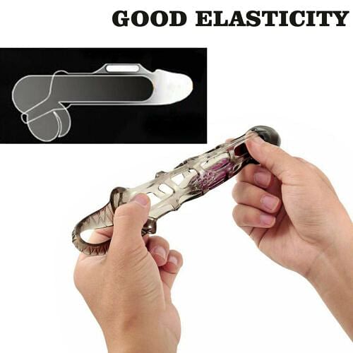 Vibrating Penis Enhancing Sleeve Cock Ring Delay Aid Clit Sex Toys Vibrator - yourlovelychoices