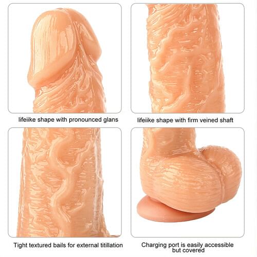 Rechargeable Dildo Realistic Penis Suction Women Sex Toy Wireless Remote - yourlovelychoices