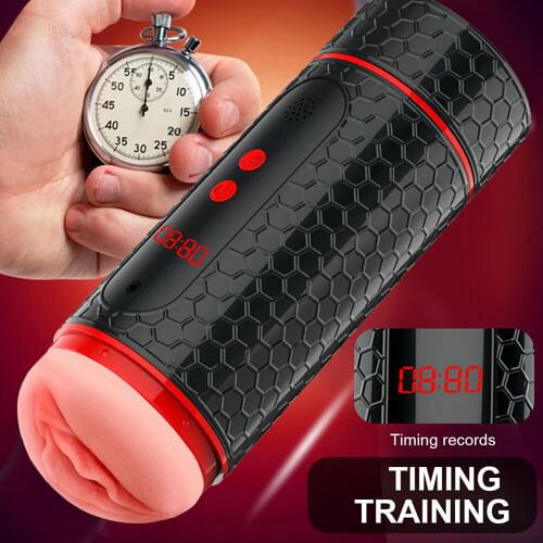 Time Recod Male Masturbator Cup Vibrating Stroker Pussy Vagina Sex Toy - Yourlovelychoices