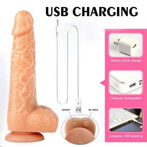 Rechargeable Dildo Realistic Penis Suction Women Sex Toy Wireless Remote - yourlovelychoices